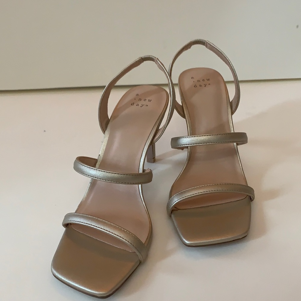 A New Day Nala Strappy Gold Heels Size 7